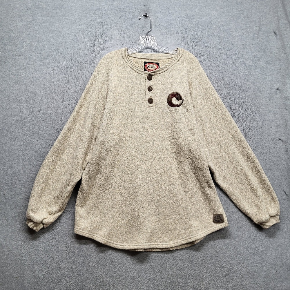 The Australian Outback Collection Men Sweater XL Beige Platypus Embroidered